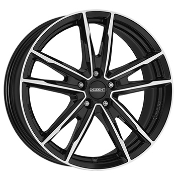 DEZENT KF dark 6.5x16, 5x114.3 ET44, Černý lesklý lak/leštěná čelní plocha