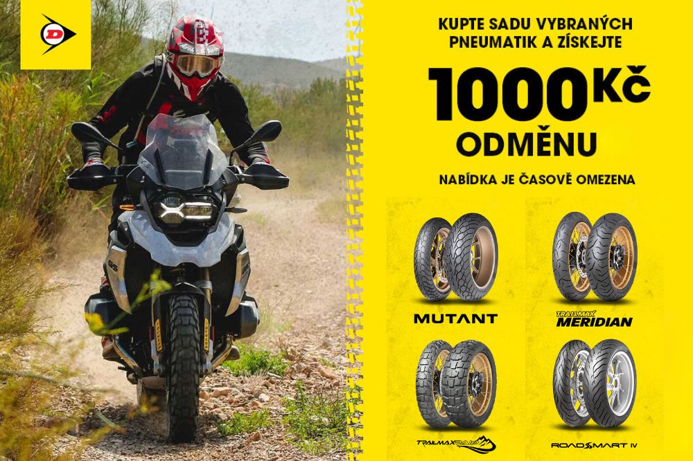 Cashback za nákup moto pneu Dunlop